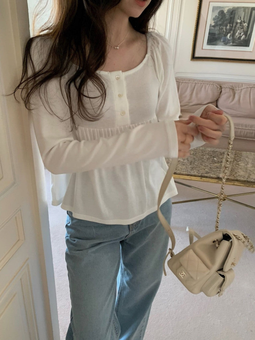 sale ivory即納 en blouse T-2col