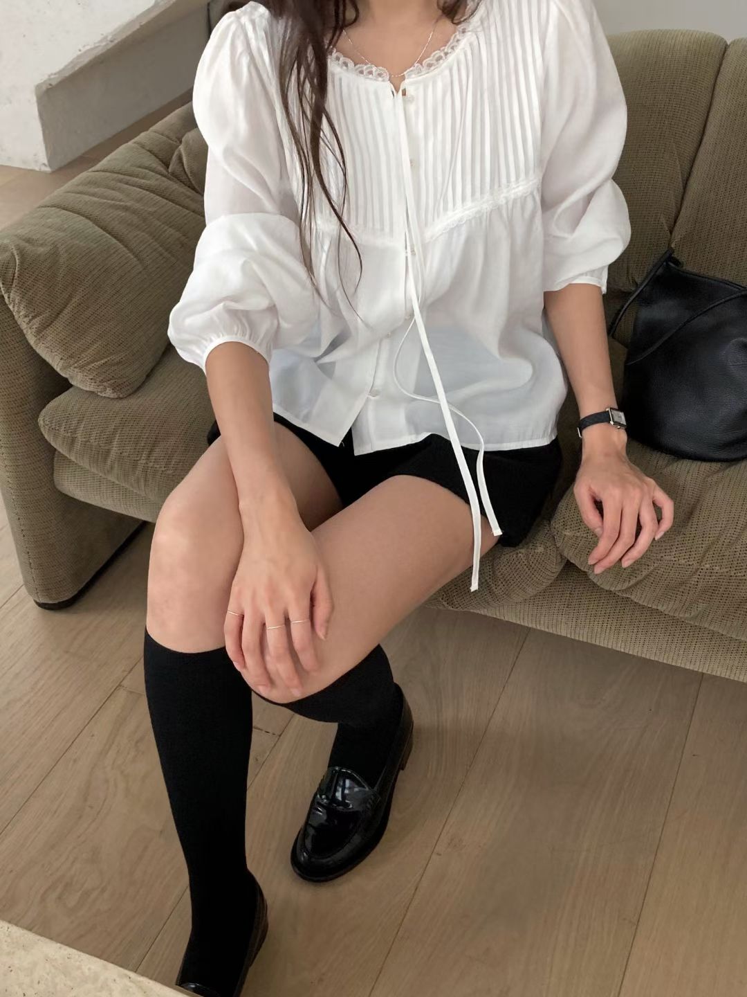 Maroon pintuck blouse