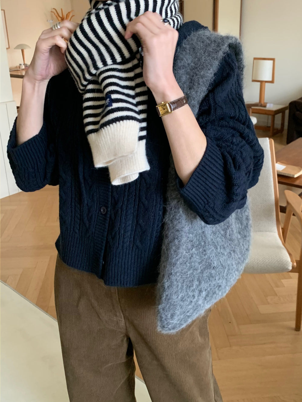 Homme knit muffler-3col