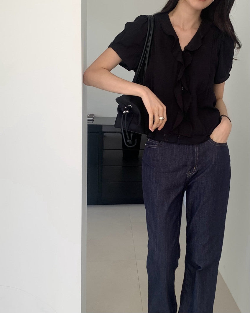 mori pintuck blouse-2col