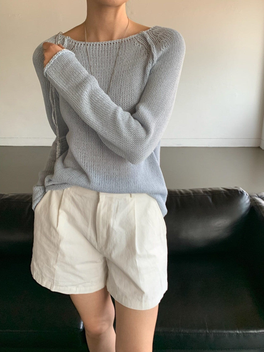 ivory即納 bread linen knit-4col