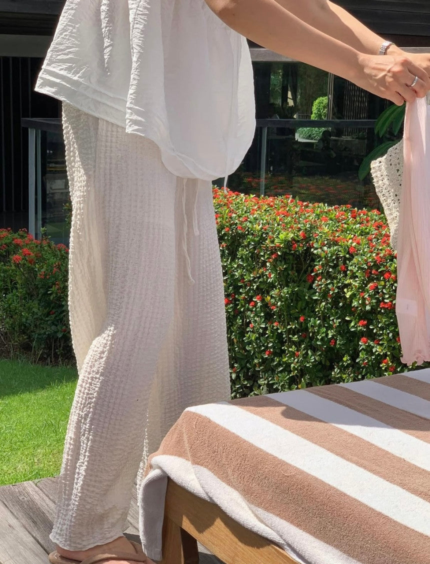 liter niece wrinkle pants-2col