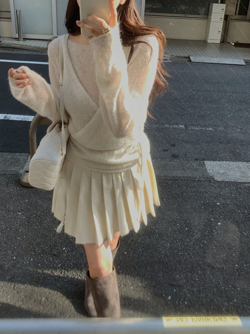 Wrap alpaca vest-2col