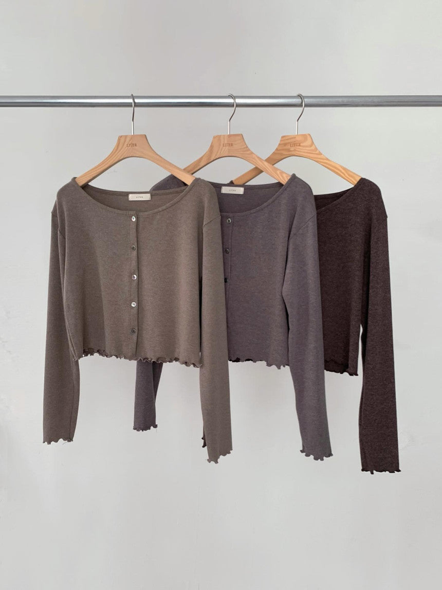 liter moss wool frill cardigan-3col
