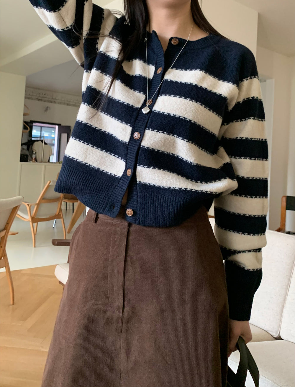 Sage corduroy skirt-2col