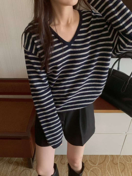 s.t v neck knit-3col