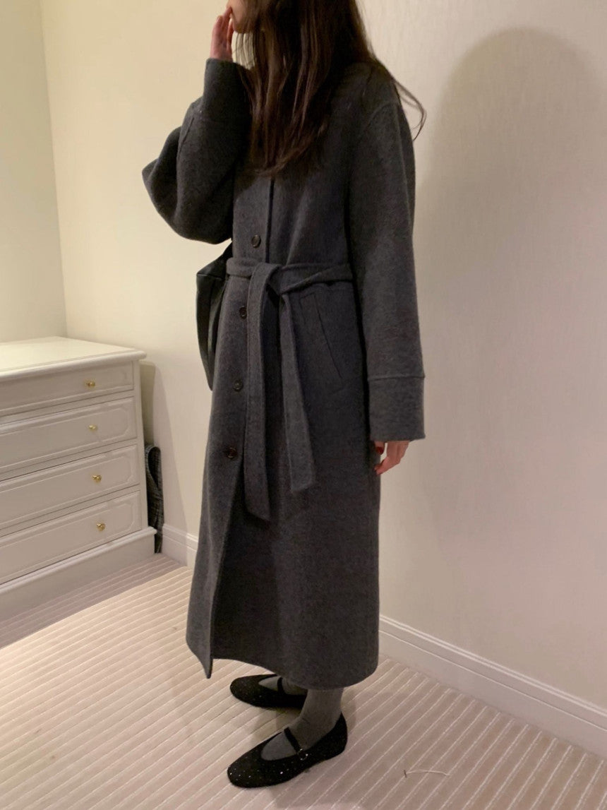 Cookie long handmade coat-2col