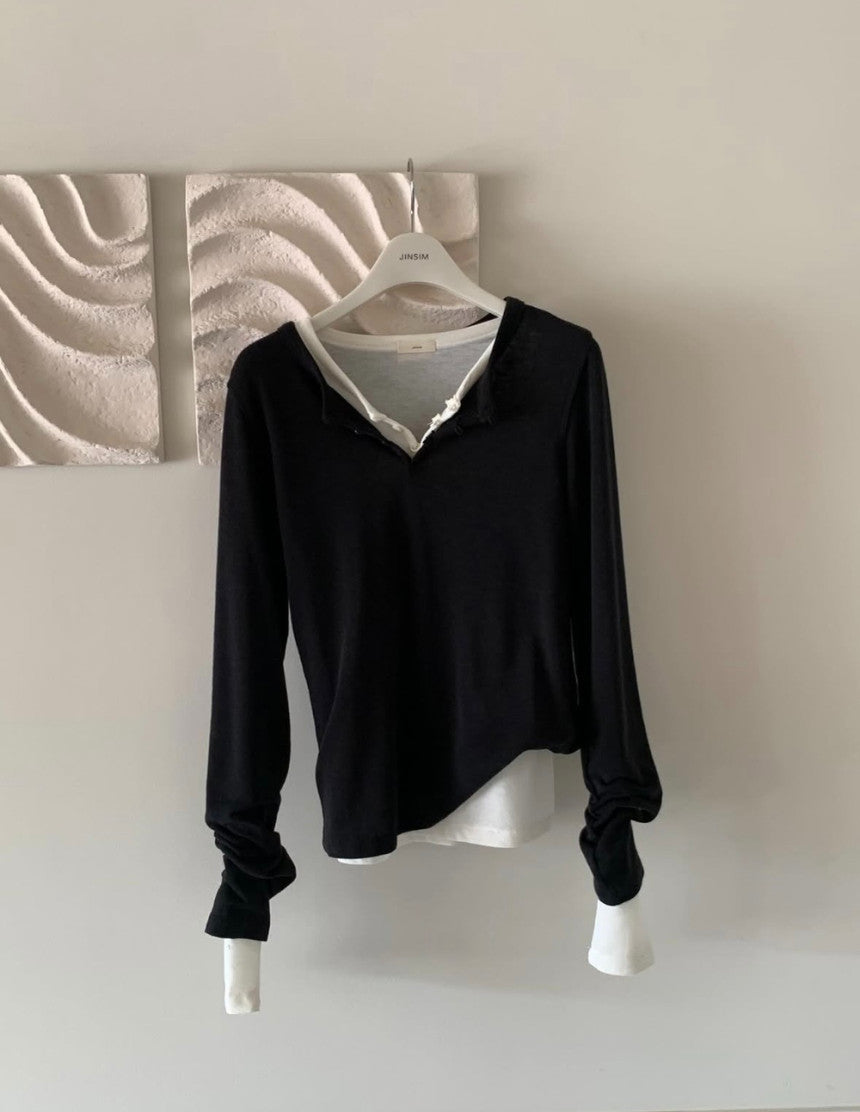 Loop henry neck T-6col