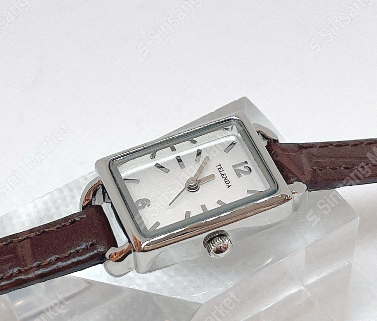 Silver brown watch