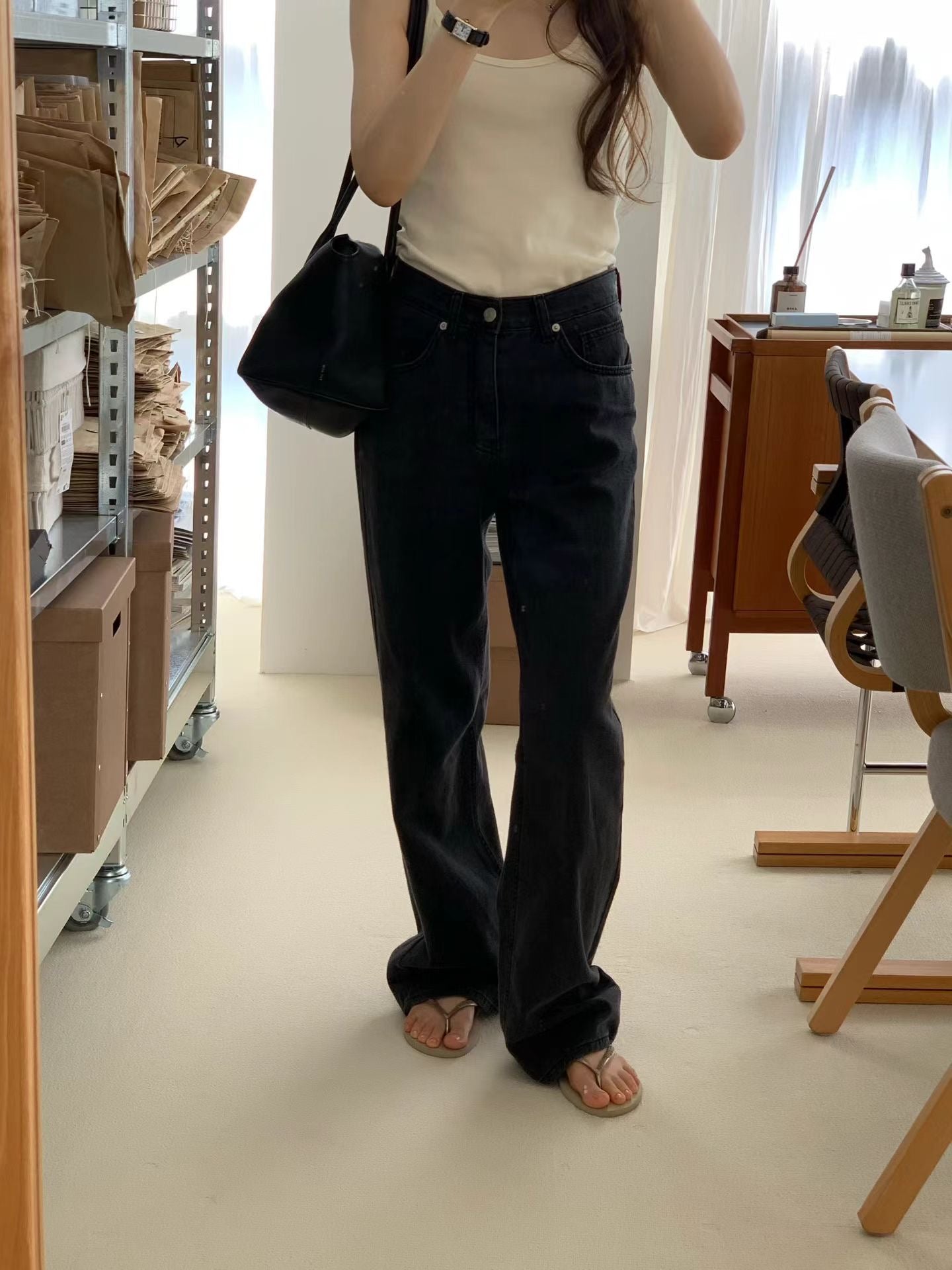 Ounce summer black washing denim