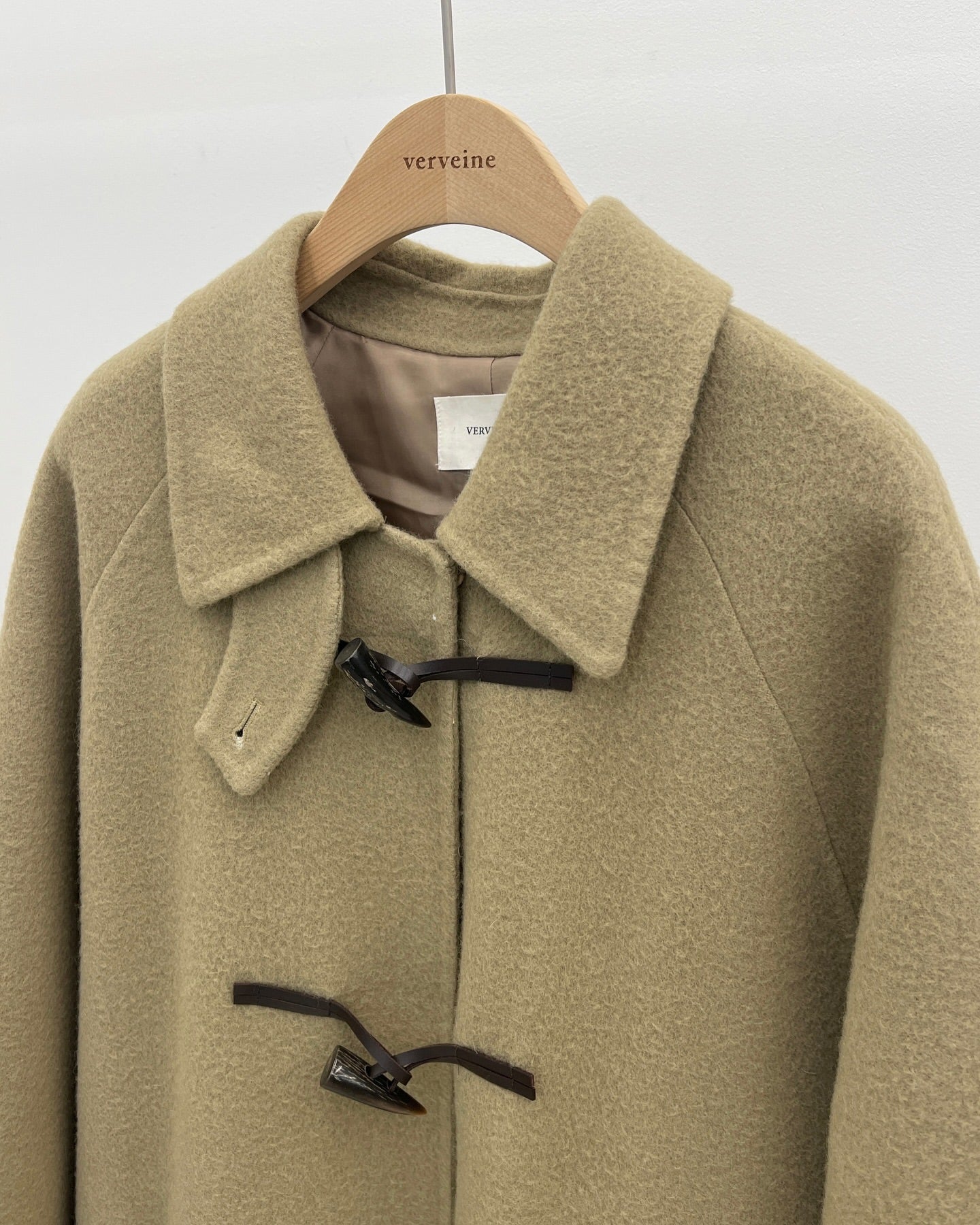 Roi wool highneck duffle hanmade coat-3col