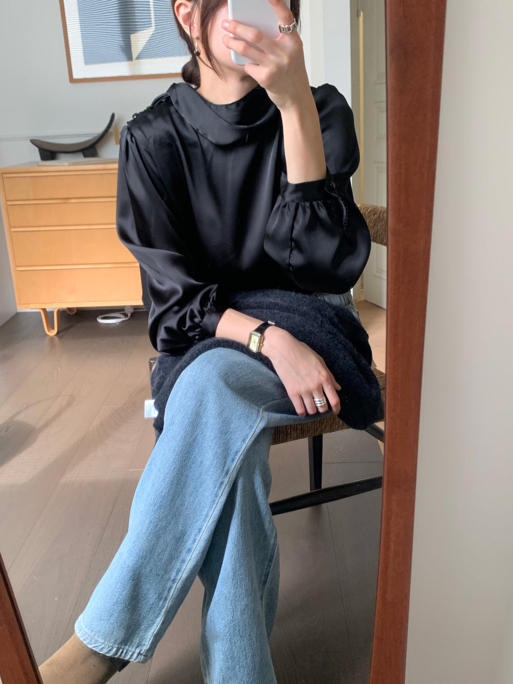 house tie blouse-3col