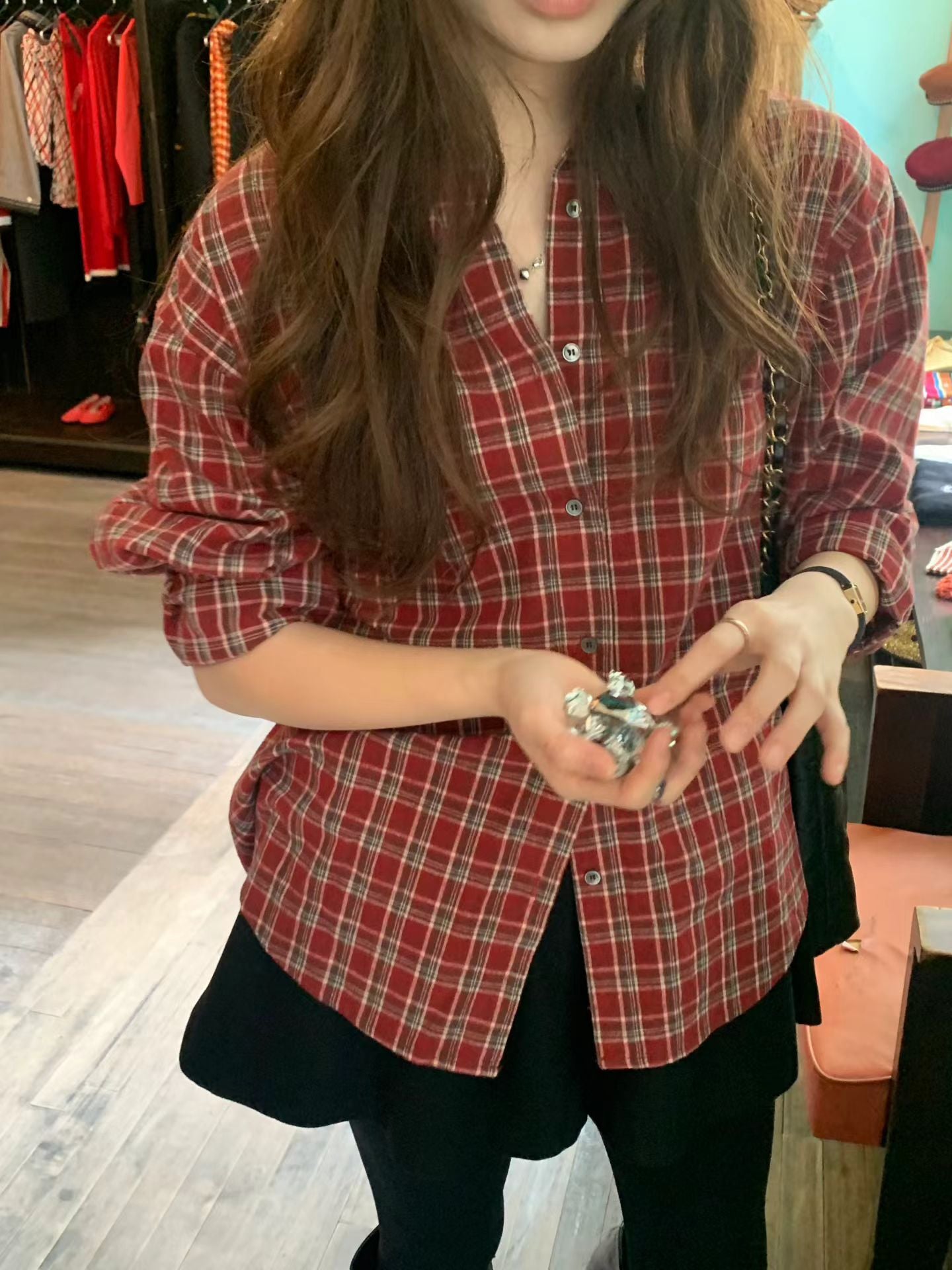 Ounce liden check shirt-2col