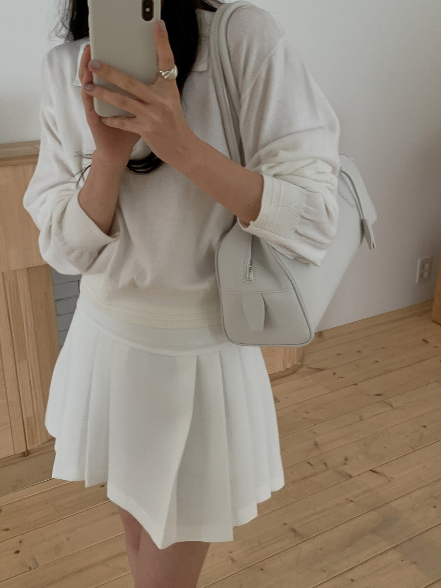 collar button knit-3col