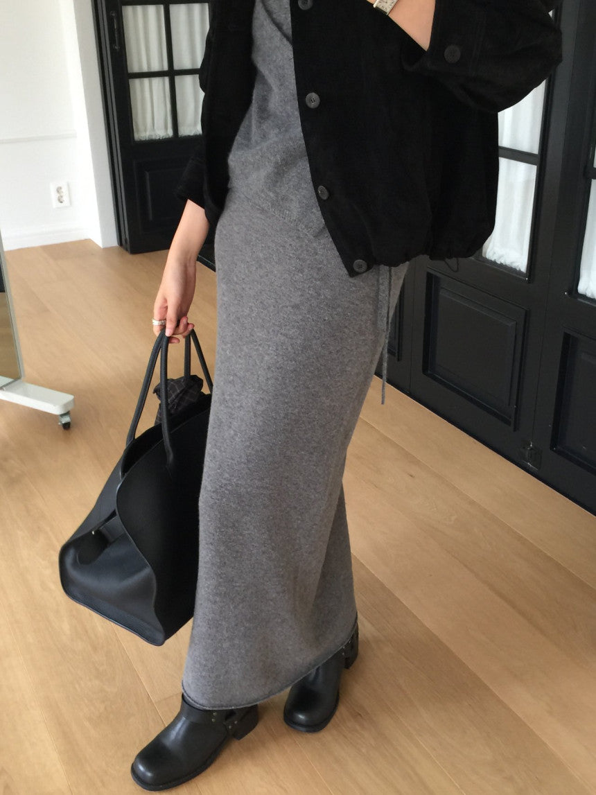 Amel wholegament cashmere knit skirt-3col