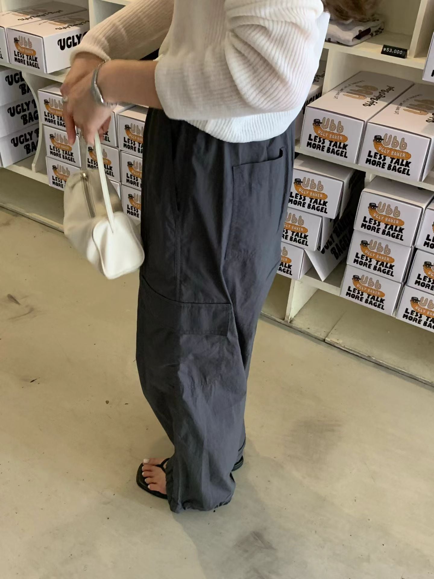 Ounce washing banding cargo pants-2col