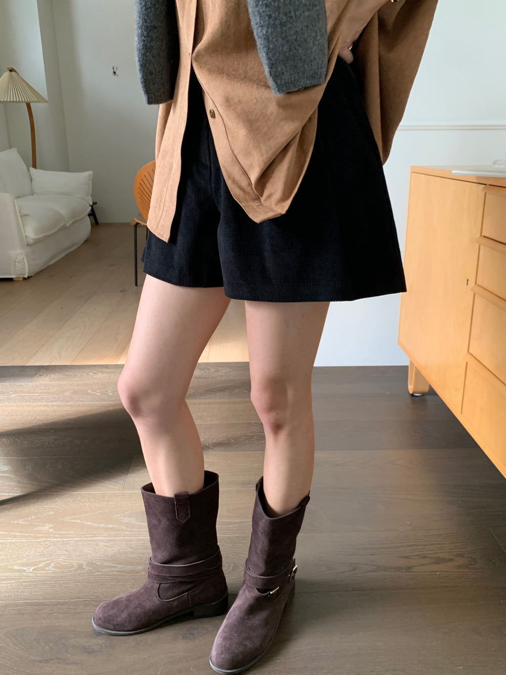 Picaboo corduroy shorts-2col