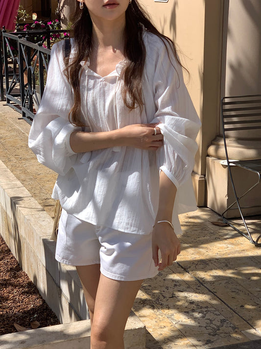 Lea tassel frill blouse