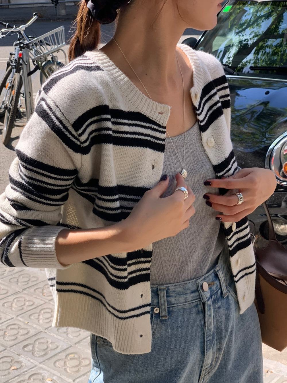 Nordic knit cardigan-4col