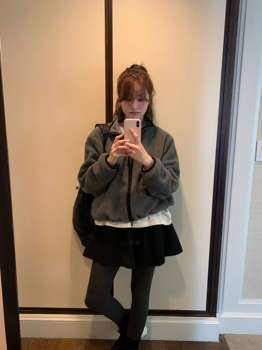 Ounce snug fleece zip up jumper-2col