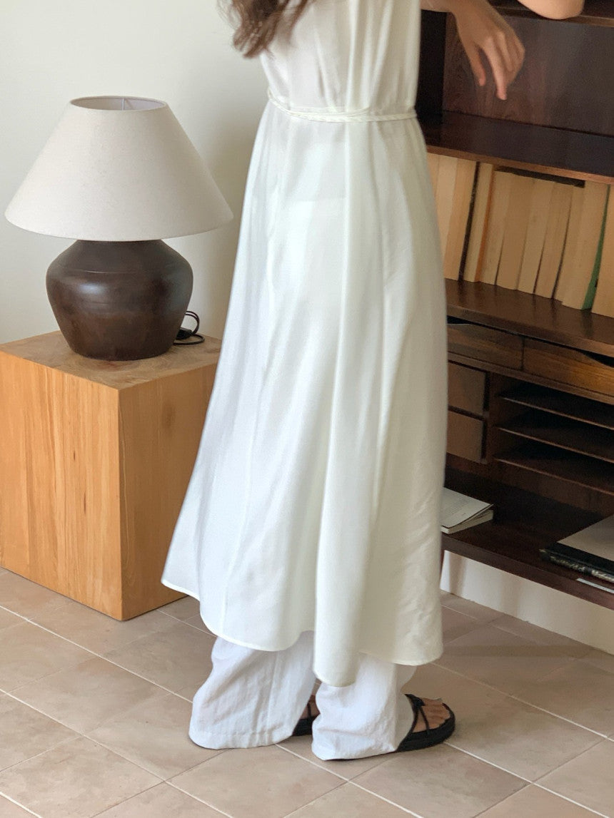 Veine string sleeveless wrap onpiece-2col