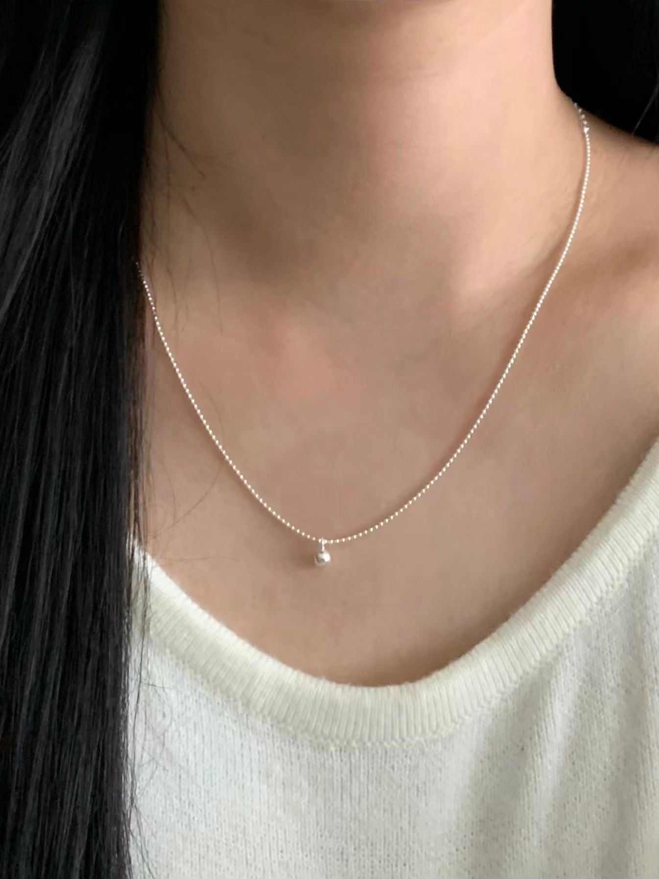 Mini Silver Ball Necklace