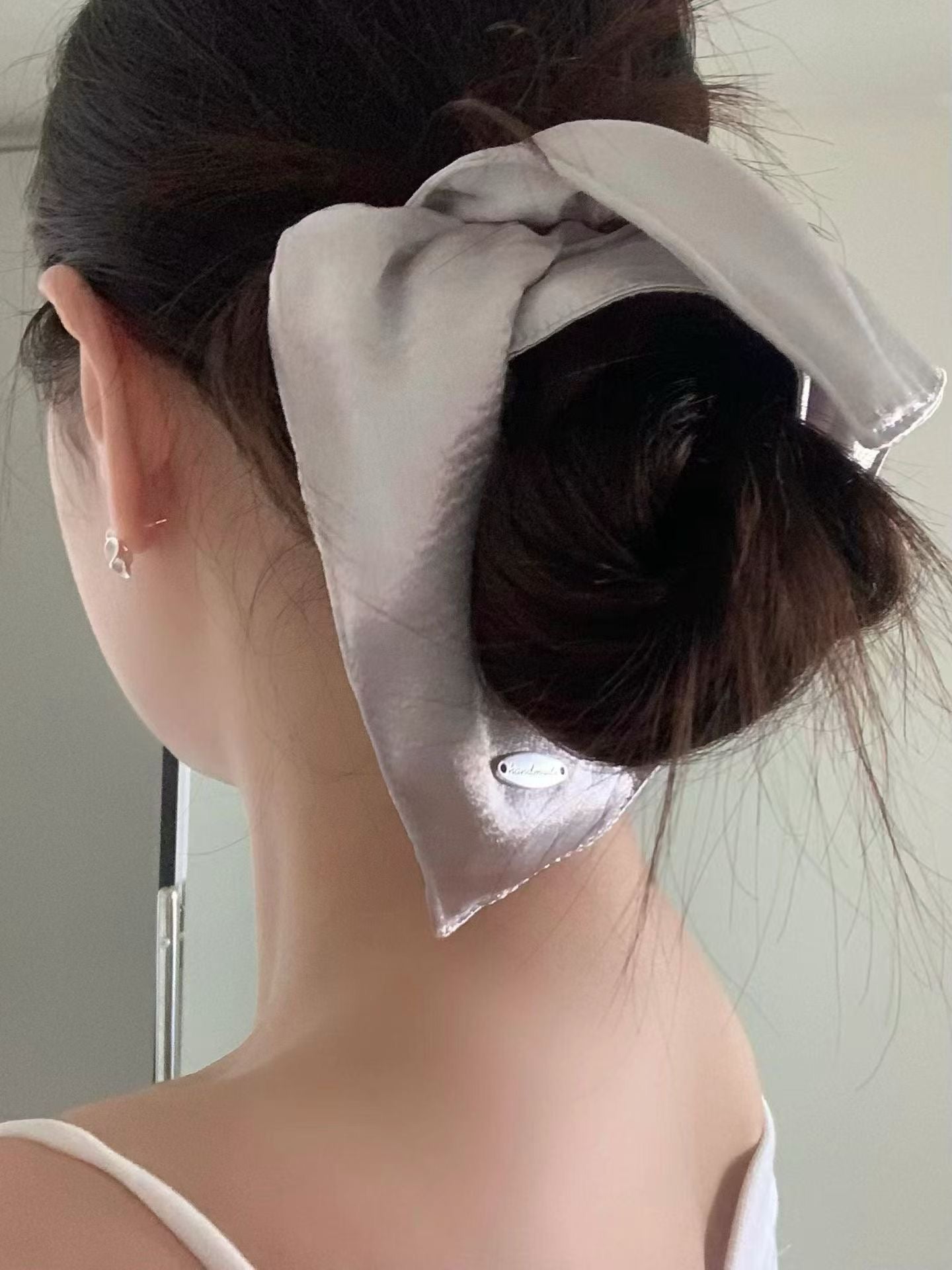 Silver Square Scrunchies
