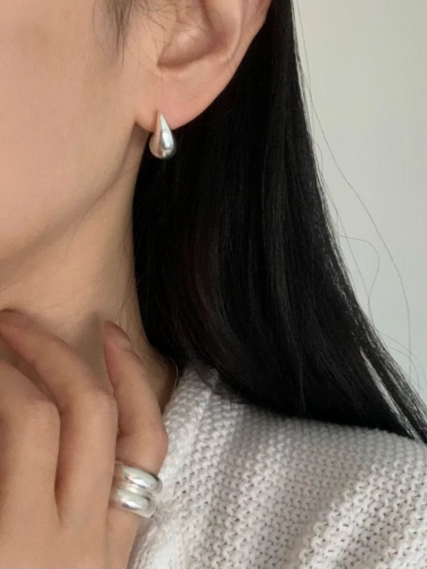 Big water drop earrings
