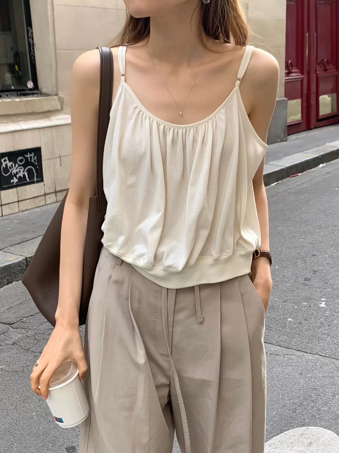 Ounce heize shirring blouse-4col