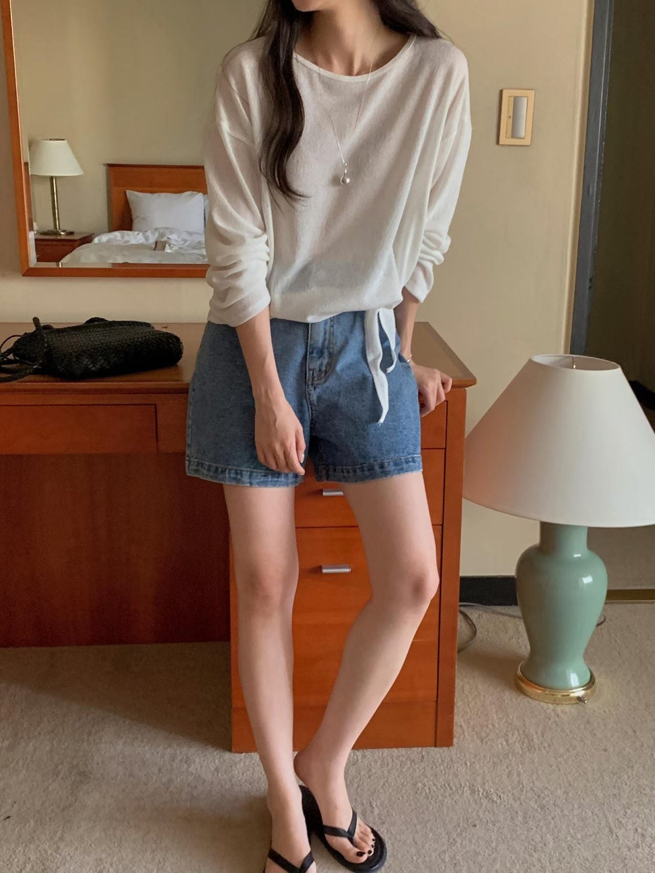 linen bow T-3col