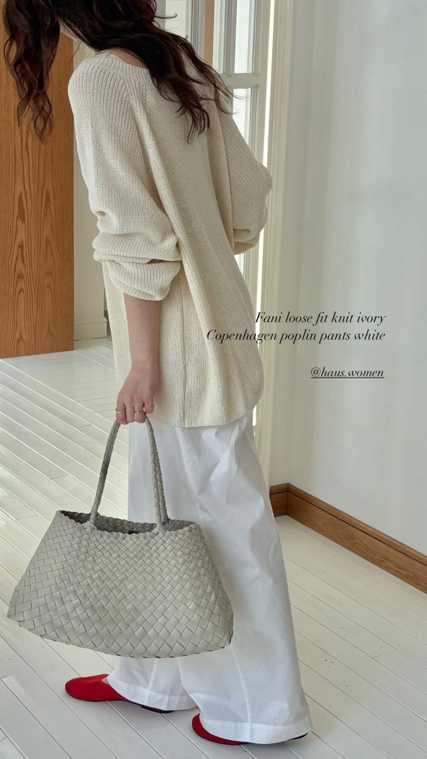 cream即納 Haus fani loose fit knit-3col