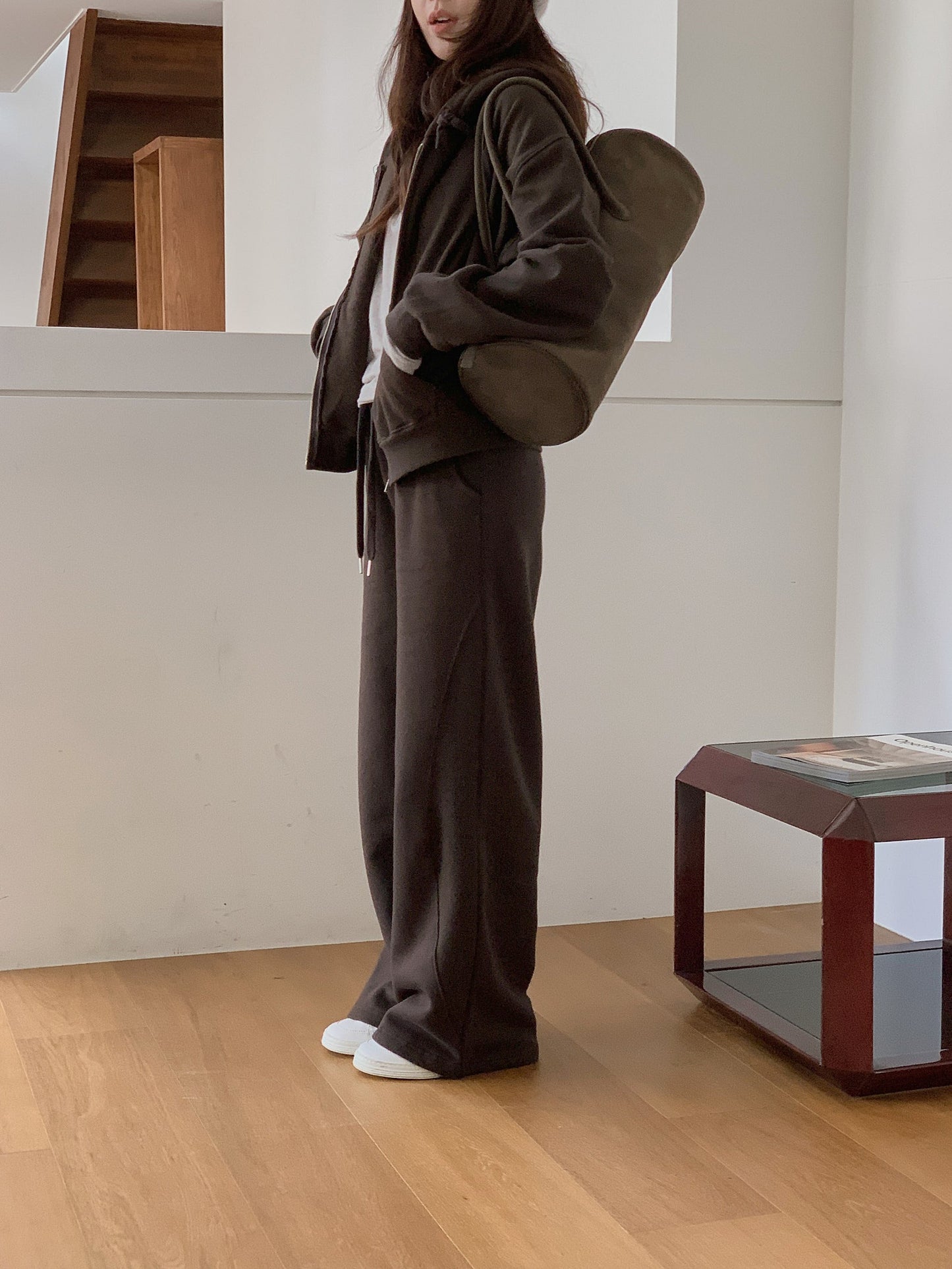 Essential gimo hood zip-up&pants&skirt-3col