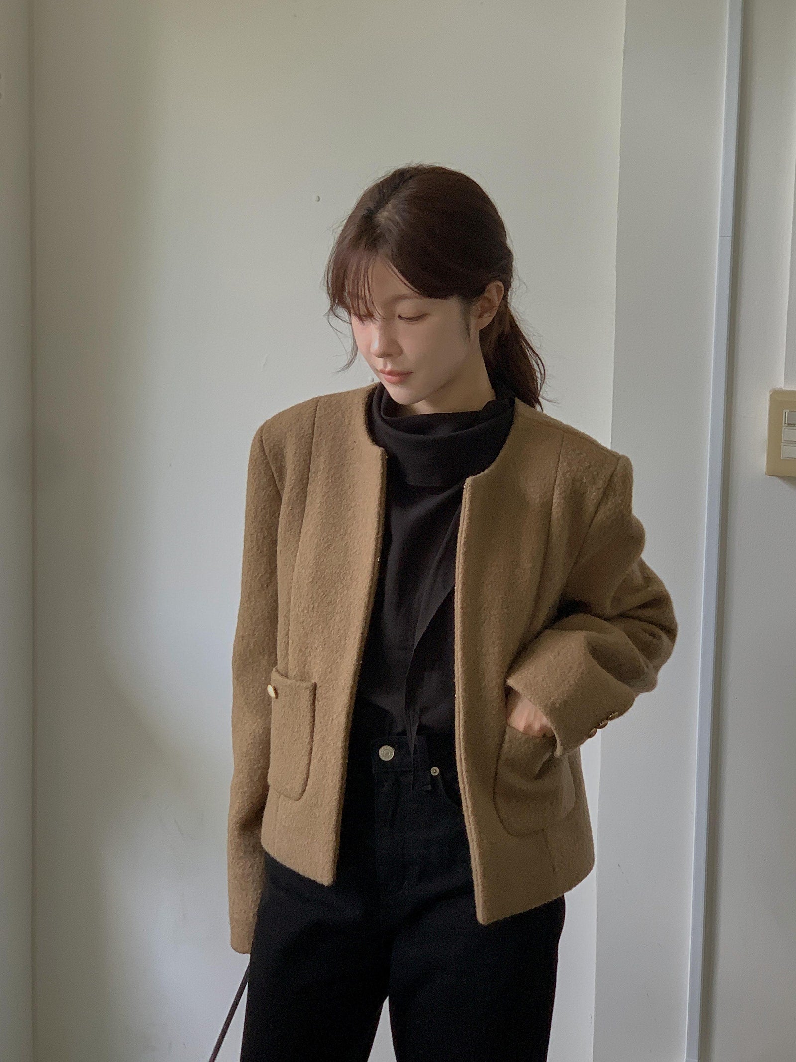本日限定　leday ウールノーカラージャケット 本日限定 leday ウールノーカラージャケット