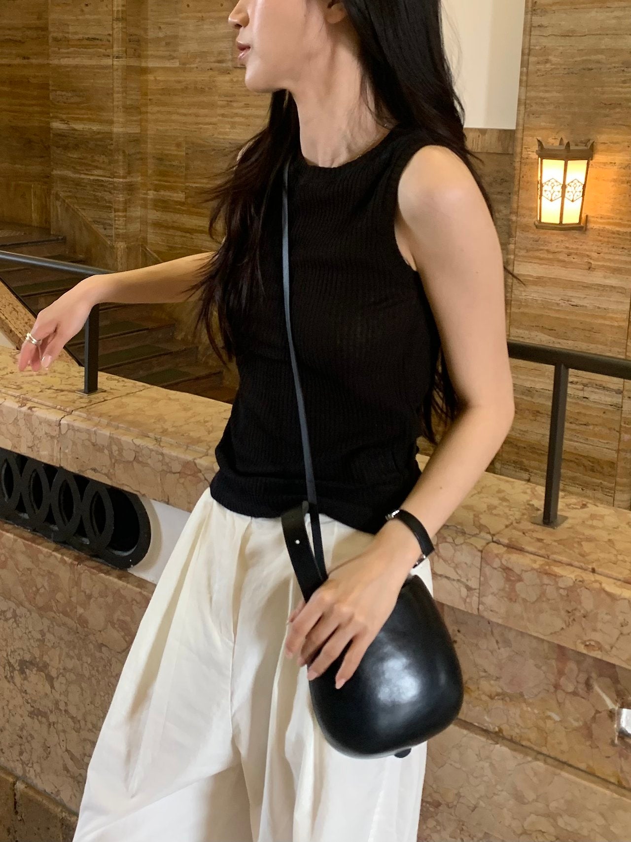 Maison rib sleeveless-3col