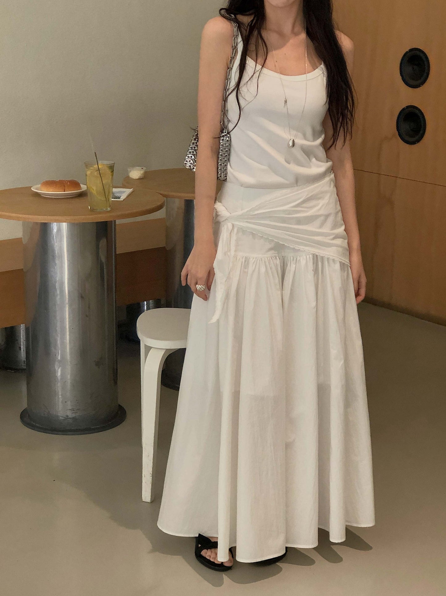 angle scarf&skirt set-2col