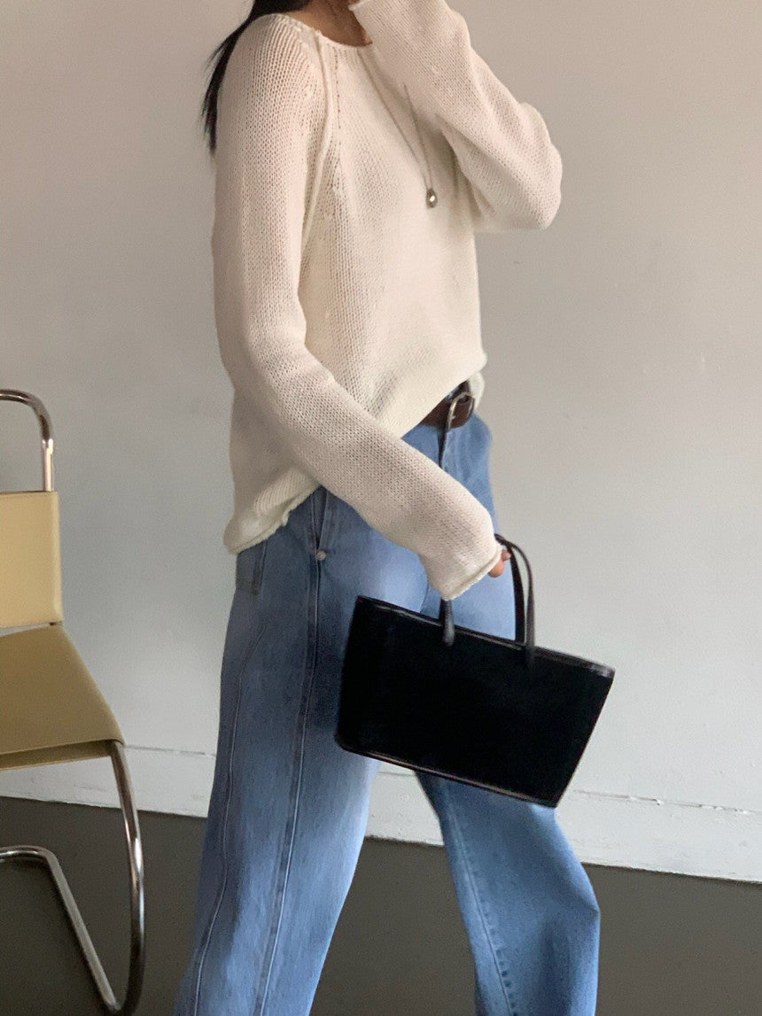 ivory即納 bread linen knit-4col