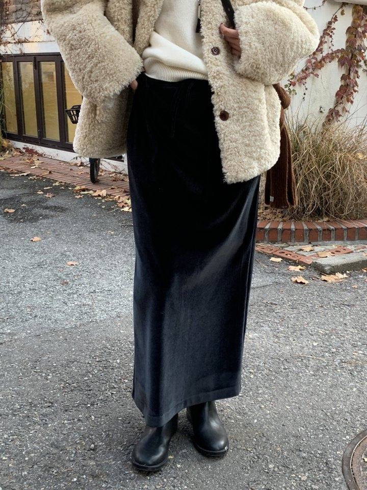 Viola string velvet h-line skirt