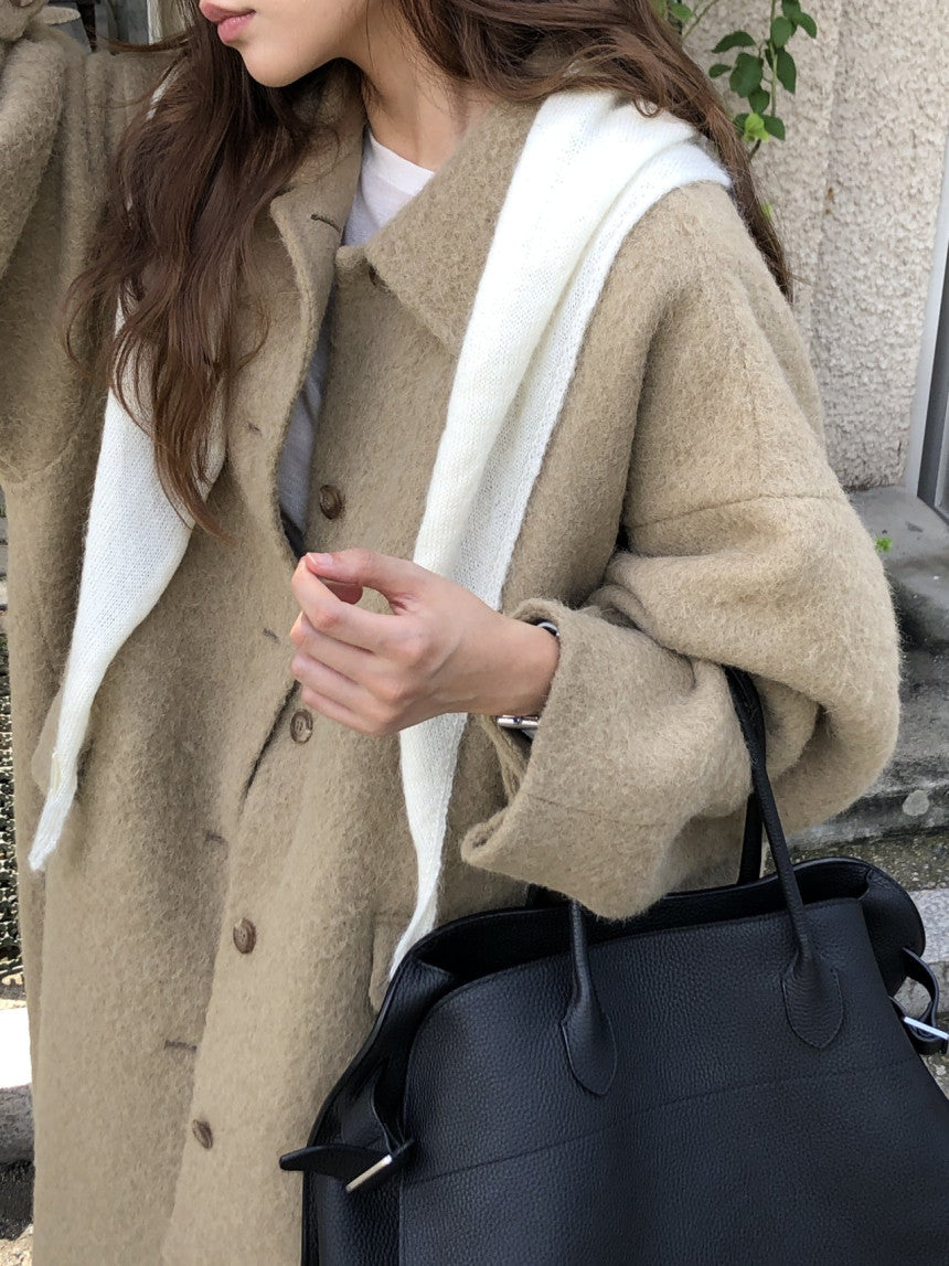 Lea alpaca handmade coat-2col