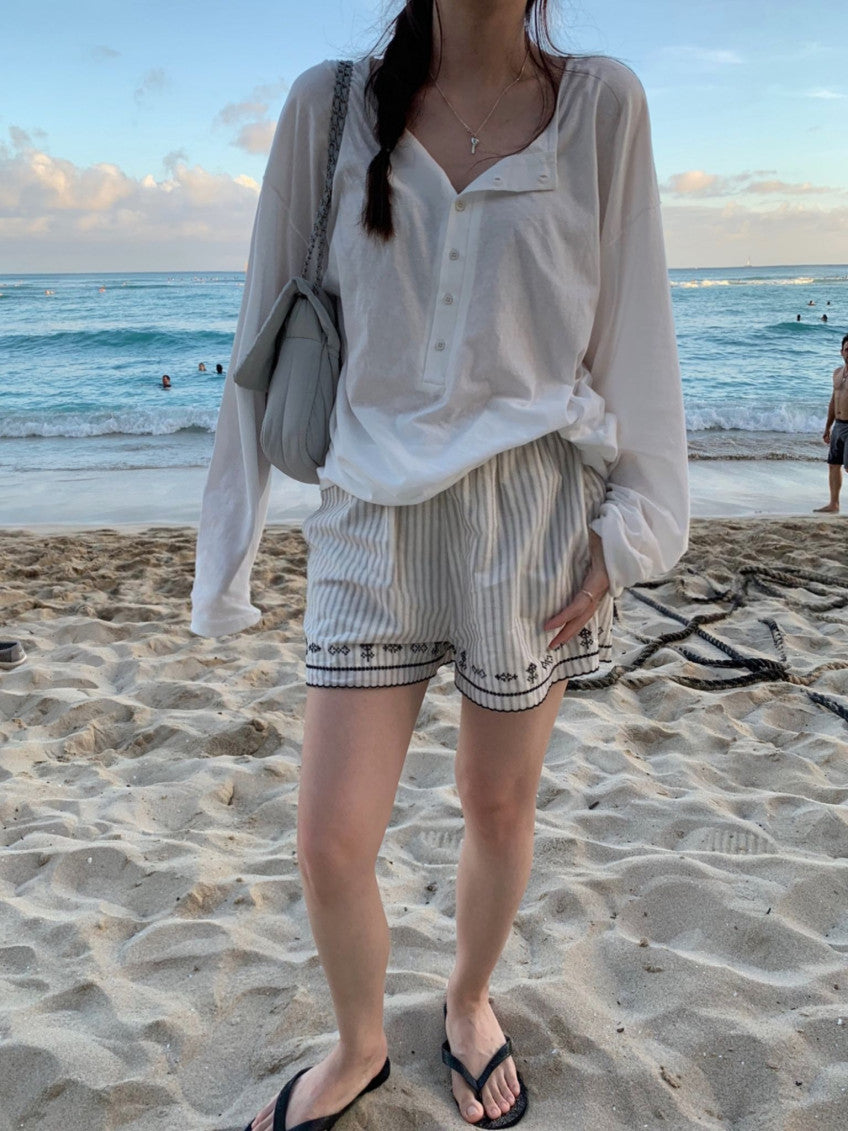 embroidered shorts