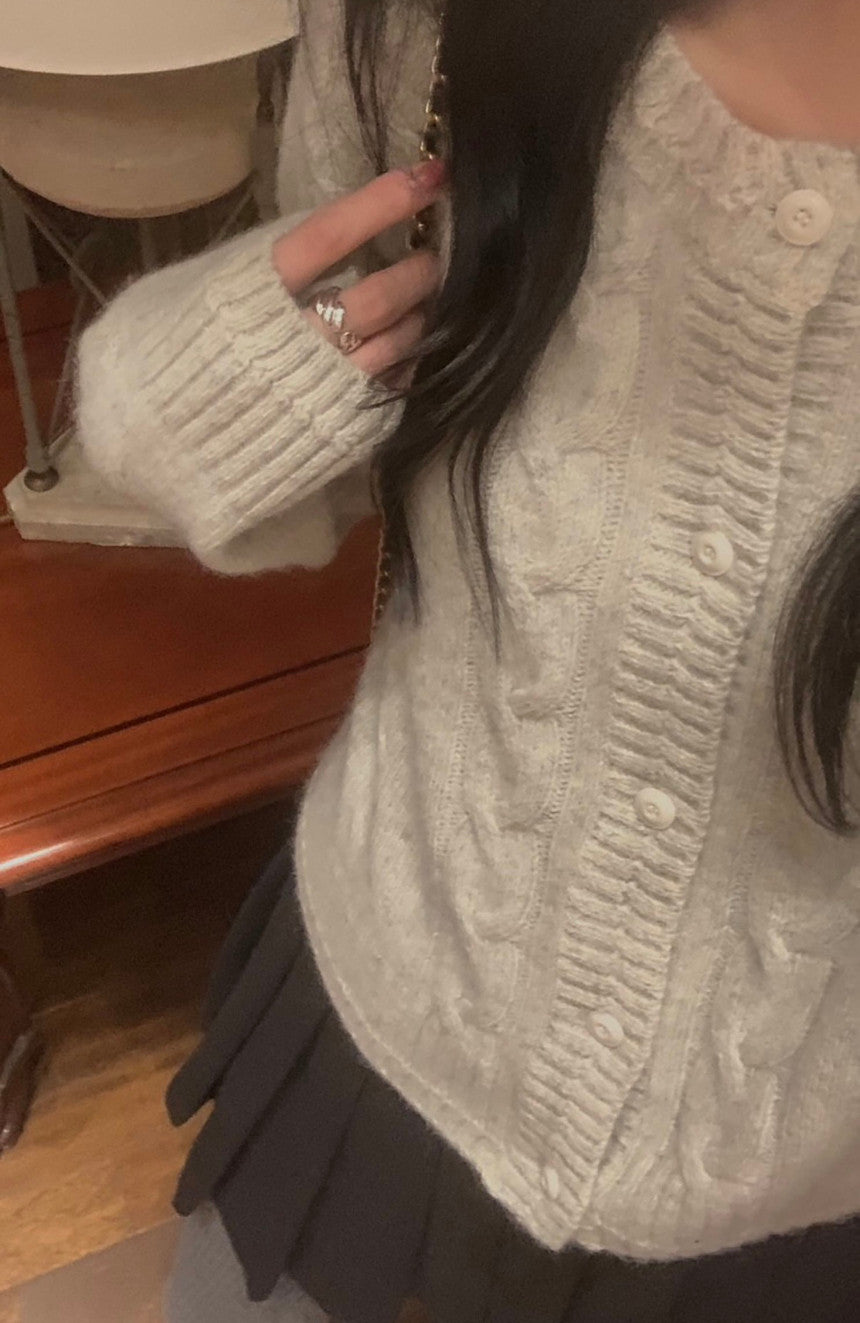 running baby alpaca cardigan-4col