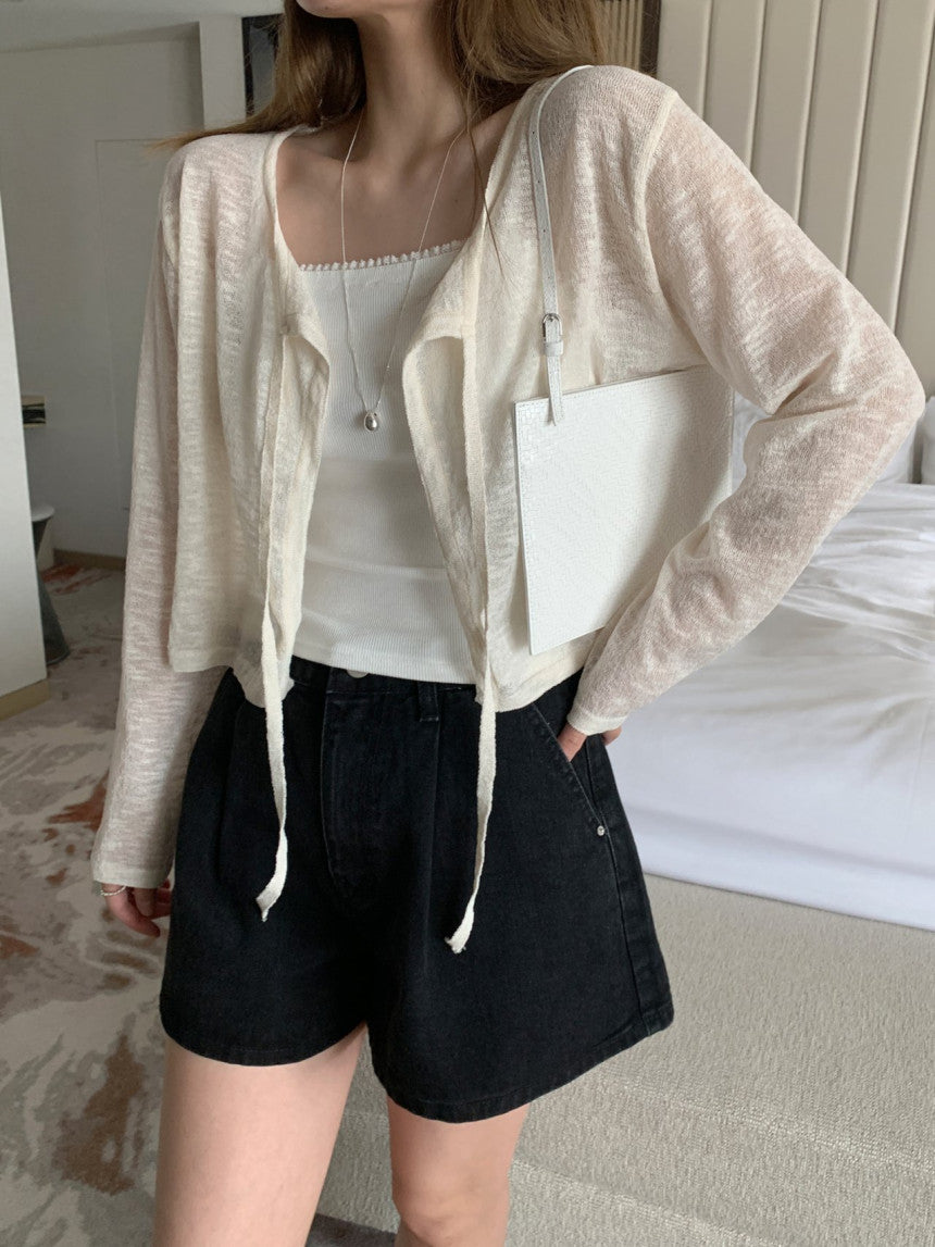 see-through strap cardigan-3col
