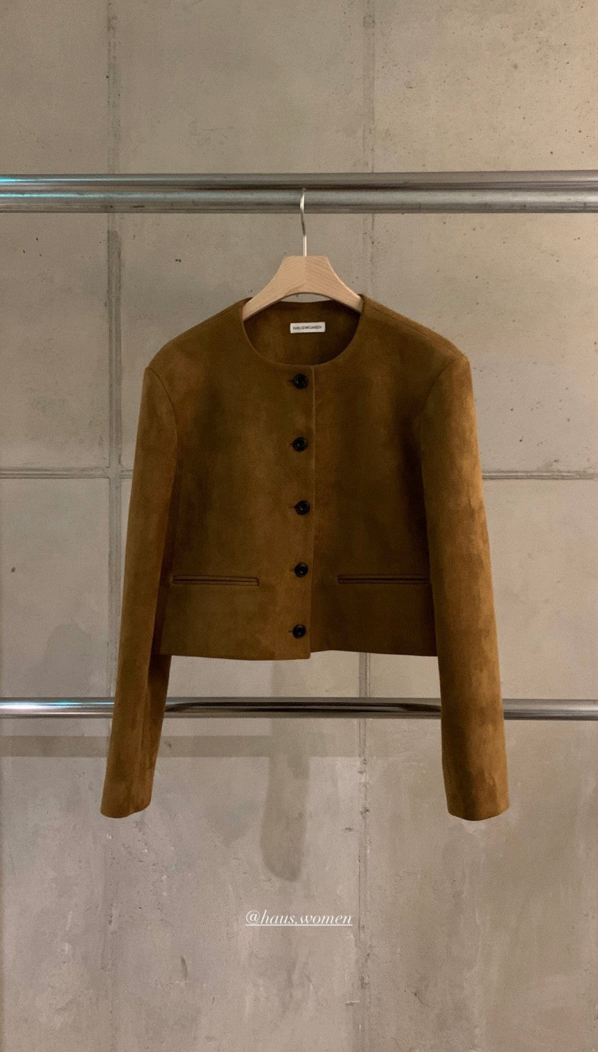 haus suede round jacket-2col