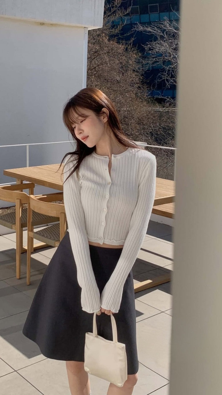 hey rib cardigan-4col