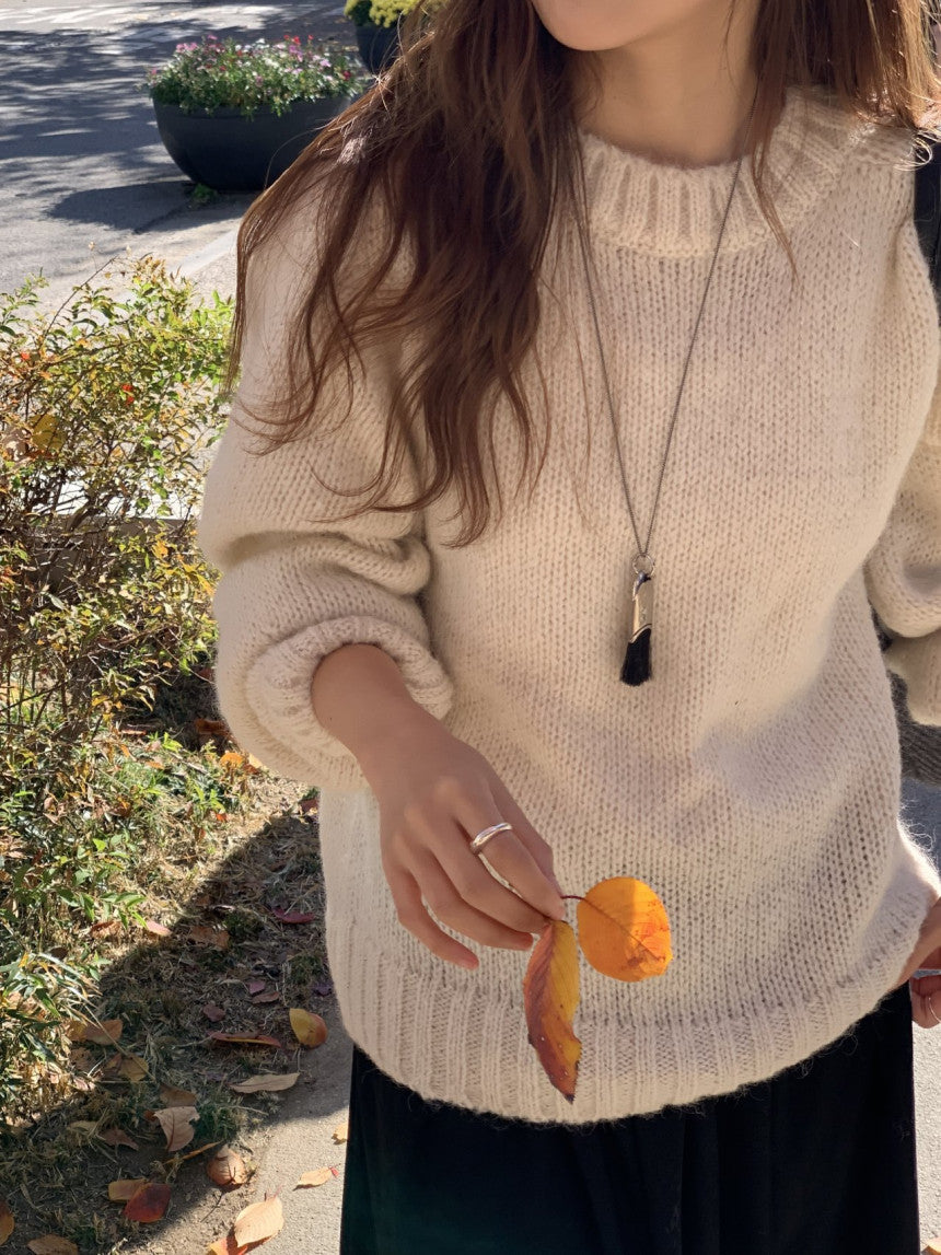 balloon alpaca oversize pullover knit-3col