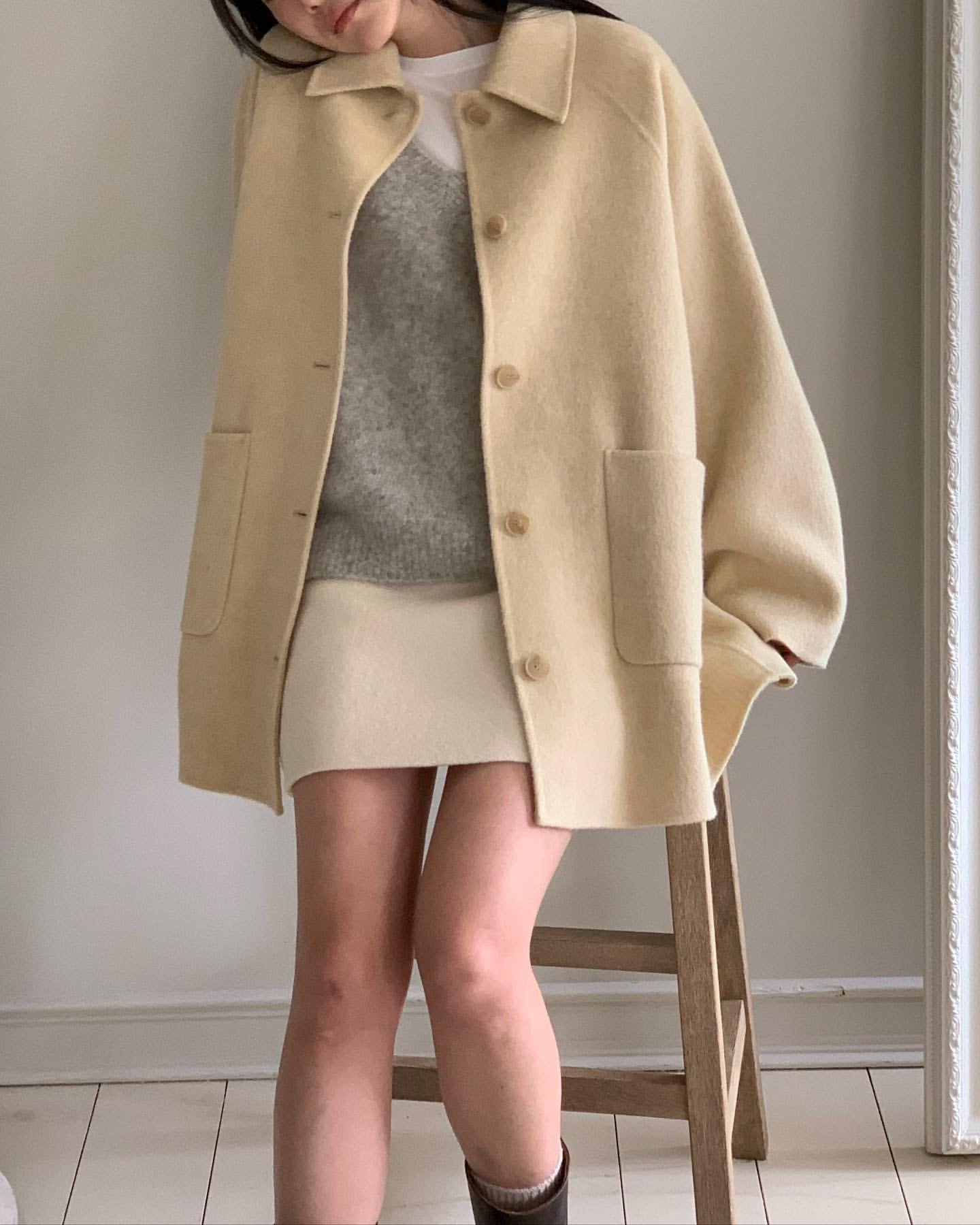 Joje cashmere hull coat-3col