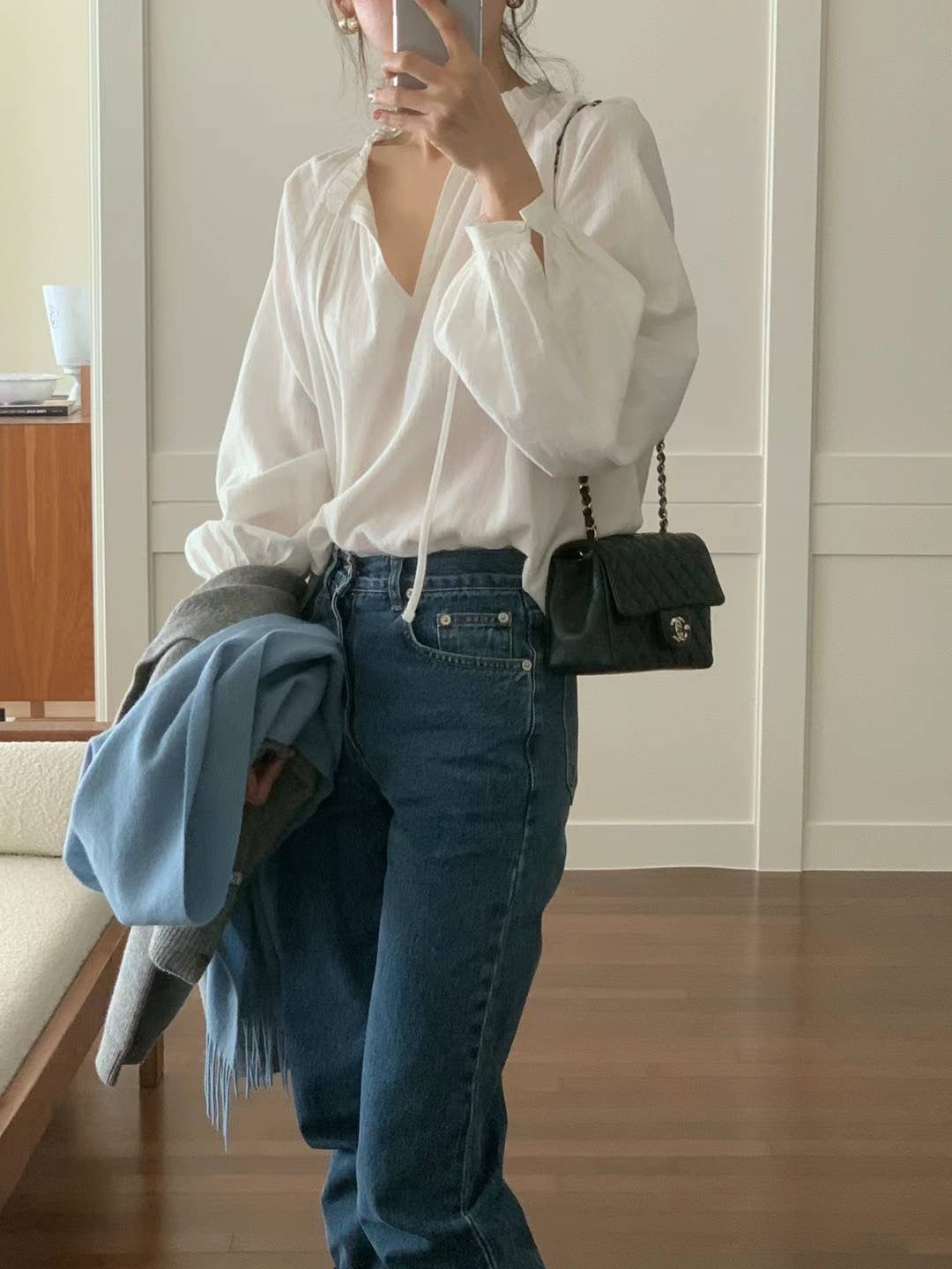 Ounce peach frill blouse