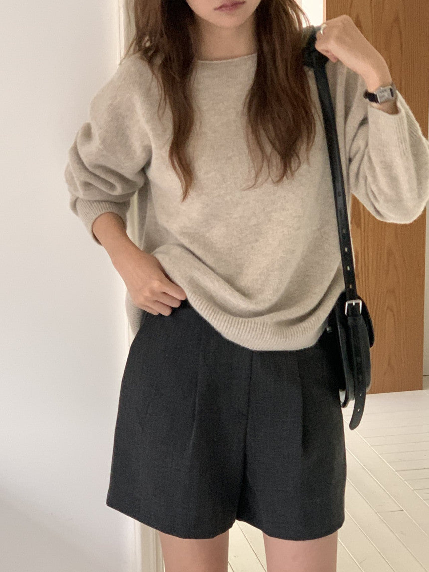 Elin cashmere wholega boat neck knit-4col