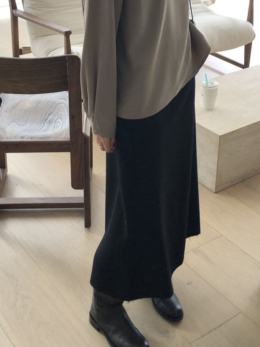 Mone wool flare skirt-2col