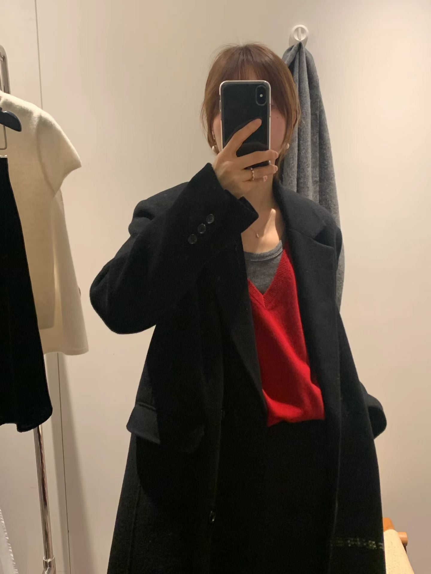 Ounce lage deep V-neck knit-3col