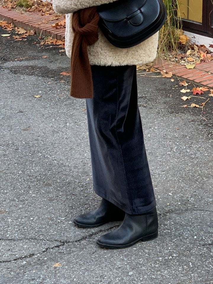 Viola string velvet h-line skirt